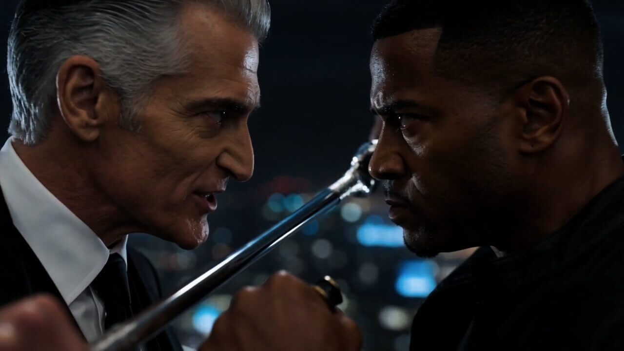 Cinematic character scene for the Filmpire AI creation studio